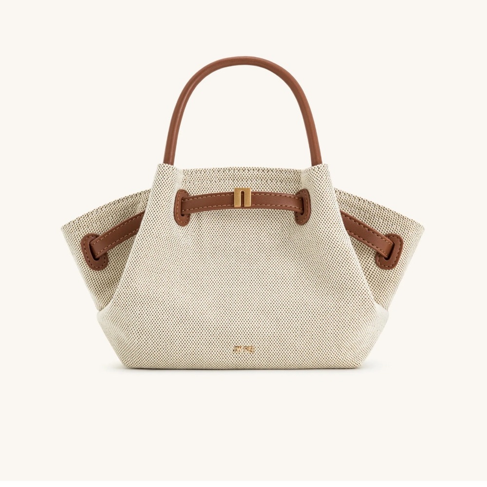 NWT JE PEI Hana Mini Tote Bag - Brown Canvas